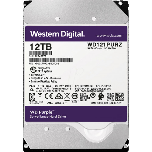 HDD 12000 GB (12 TB) SATA-III Purple (WD121PURZ)
