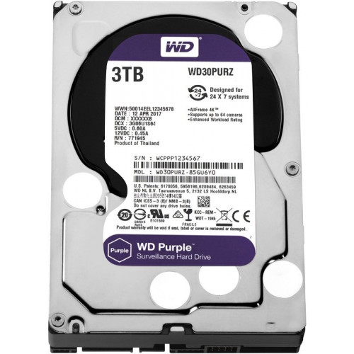 HDD 3000 GB (3 TB) SATA-III Purple (WD30PURZ)