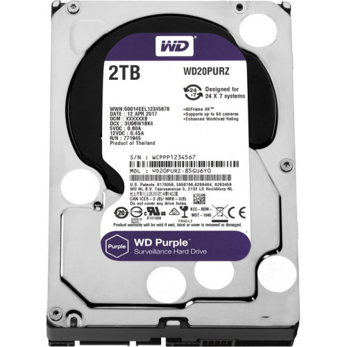 HDD 2000 GB (2 TB) SATA-III Purple (WD20PURZ)