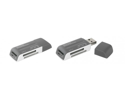 Универсальный картридер Defender Ultra Swift USB 2.0, 4 слота, до 5 Гбит/с, RS-MMC, MS Duo, MS PRO, SDHC, Micro-SD (T-Flash), MS PRO Duo, MS, SD, M2, Micro-SDHC, MMC.