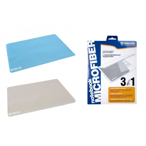 Коврик Defender тканевый Notebook microfiber (300х225х1.2 мм), серый и голубой.