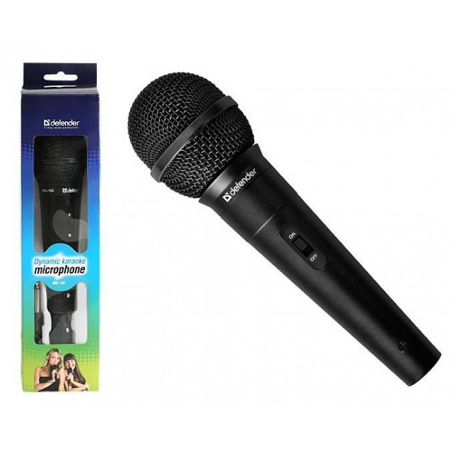 Микрофон Defender MIC-130 /динамический для караоке /адапт. 3,5 - 6,3 мм jack/ чувствительность 73 дБ /длина шнура - 5 м