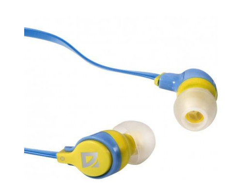 Наушники стерео Juicy MPH-811 /для плеера /?10 мм / 3.5 mm jack / улучш. звукоизоляция/ каб.1,2м./ желтый&голубой.