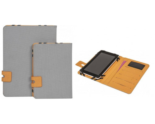 Чехол для планшета Defender Favo uni 10,1" /20,5 х 27 х 2,2 см/трансформ. в подставку/искусств. кожа/серый-оранжевый.
