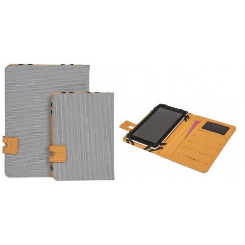 Чехол для планшета Defender Favo uni 10,1" /20,5 х 27 х 2,2 см/трансформ. в подставку/искусств. кожа/серый-оранжевый.