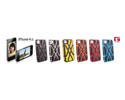 Противоударный чехол для iPhone 4S, X-Protect реактивная защита от удара и падений (RPT ?), синий/черный, G-Form.