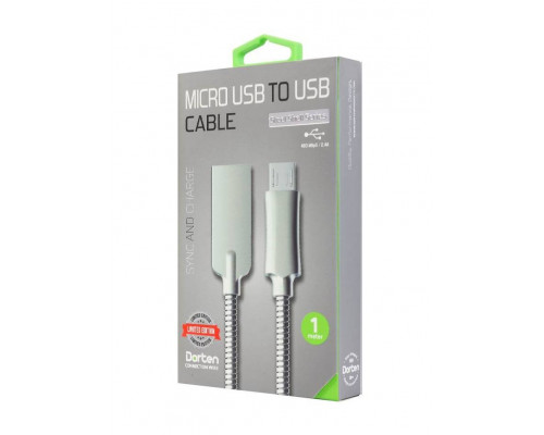 Dorten Кабель Micro USB Steel Shell Series, 1 метр, Silver