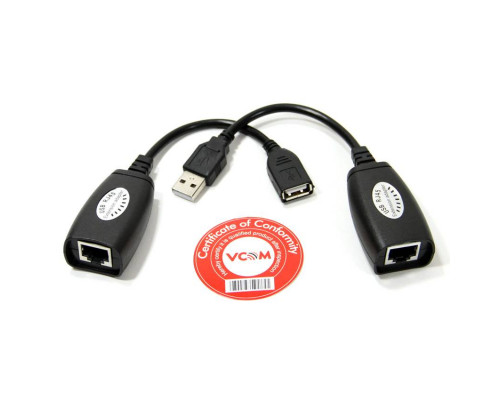 Адаптер-удлинитель USB-AMAF/RJ45, по витой паре до 45m , VCOM