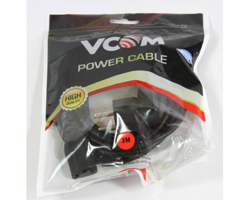 Кабель компьютер-розетка 220V (EURO)  3G*0,5mm2 VCOM {CE021-CU} 3 метра