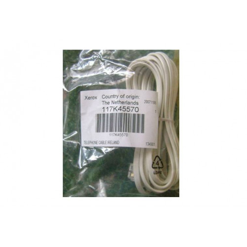 Кабель телефонный Xerox WC PE120 117K45570, 4 метра, пакет.