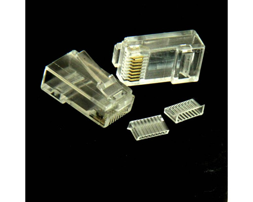 Коннектор RJ-45 , 5-й категории, 8p8c, со вставкой, 100 шт, TELECOM.