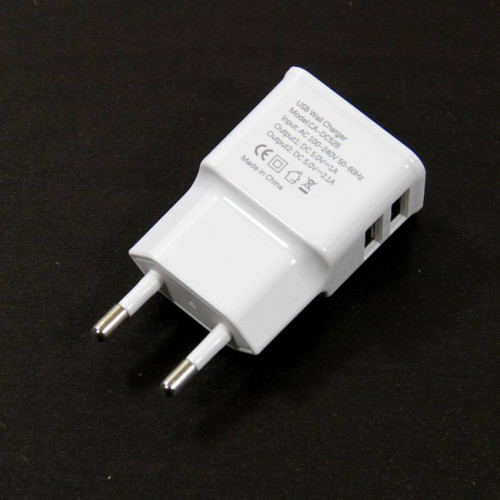 Зарядное устройство AC (EU Plug 100-220V) --> USBx2 Port (Out.: DC5V, 2,1A/1.0A) VCOM