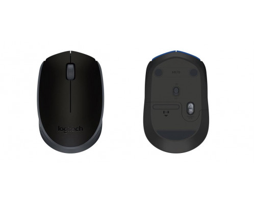 Мышь беспроводная Logitech Wireless Mouse M171 Black, оптическая светодиодная, радиоканал 10 м, 1xAA, чёрный.