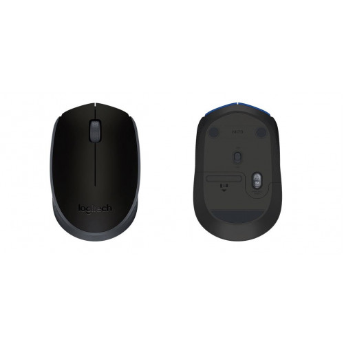 Мышь беспроводная Logitech Wireless Mouse M171 Black, оптическая светодиодная, радиоканал 10 м, 1xAA, чёрный.