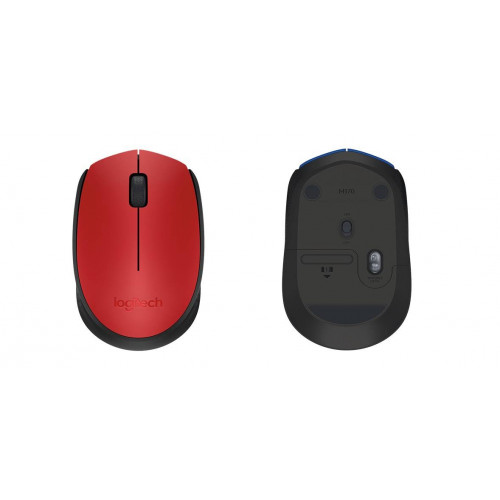 Мышь беспроводная Logitech Wireless Mouse M171 Red, оптическая светодиодная, радиоканал 10 м, 1xAA, красный.