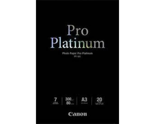 Фотобумага CANON Pro Platinum Профессиональная глянцевая, 300г/м2, A3, 20 л.