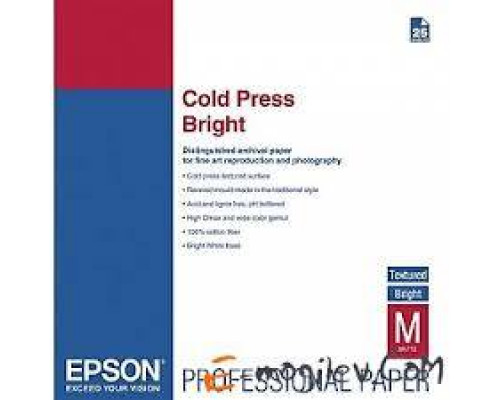 Бумага EPSON матовая Fine Art Paper Cold Press Bright A2 (25 листов) (340 г/м2)