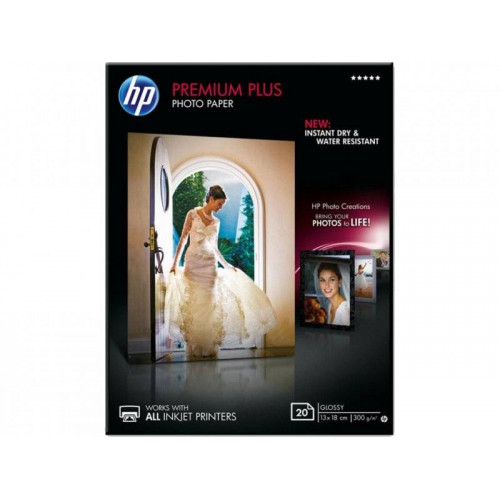 Фоотобумага HP высококачественная, глянцевая  300 г/м2  20л  13 x 18 см