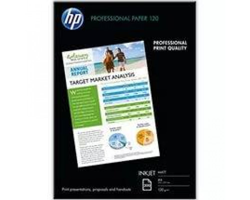 Фотобумага HP Двухсторонняя Матовая Профессиональная, 120г/м2, A4 (21X29,7), 200 л.