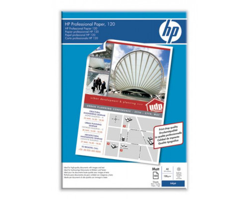 Фотобумага HP Двухсторонняя Высококачественная Профессиональная Матовая, 120г/м2, A3 (29,7X42)/100л.