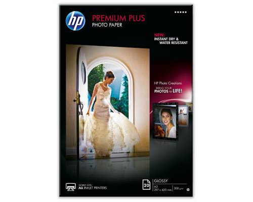 Фотобумага HP Premium Plus Высококачественная Глянцевая,300г/м2, A3(29,7X42)/20л.