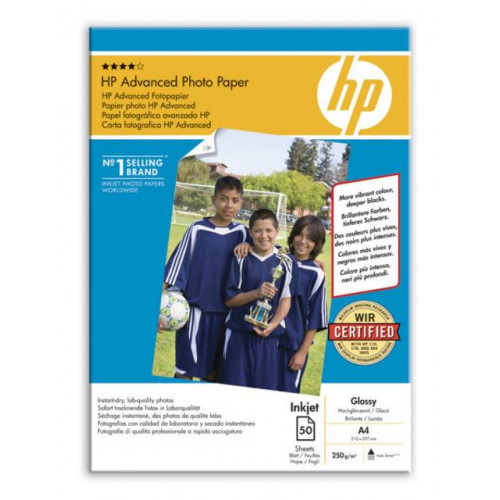 Фотобумага HP Улучшенная Глянцевая, 250г/м2, A4 (21X29,7)/50л.