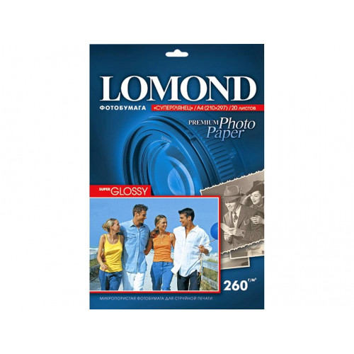 Фотобумага LOMOND Бумага 4"х6" (10.2*15.2) 260/20 Super Glossy одн. для стр.печ