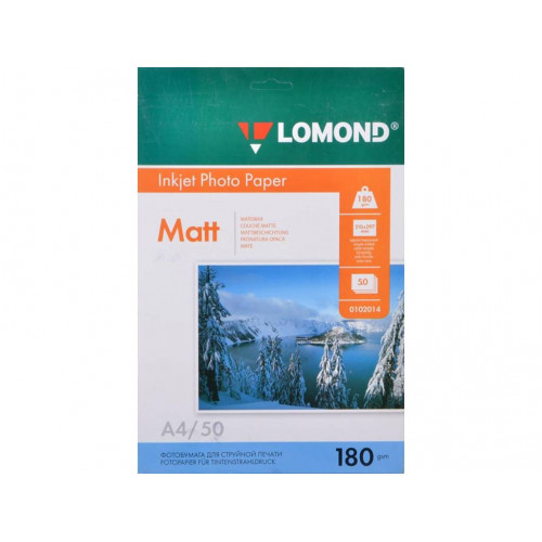 Фотобумага LOMOND Одностороняя Матовая, 180г/м2, A5(21x15см)/50л.