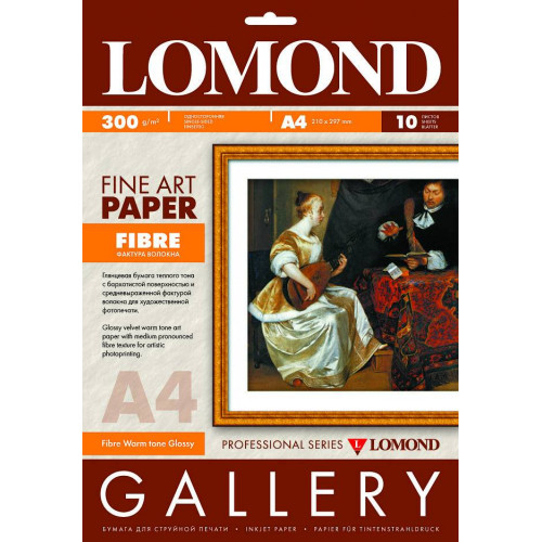 Художественная бумага LOMOND Одностороння Fibre Warm tone, Глянцевая, A4/300/10л