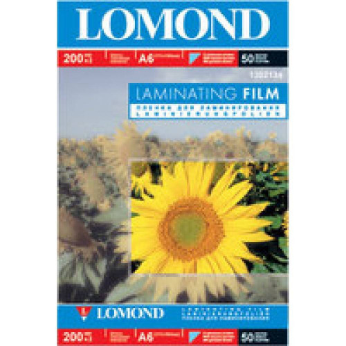 Пленка Lomond  для ламинирования A4 (218x305мм), 200мкм, Глянцевая, 50 пакетов.