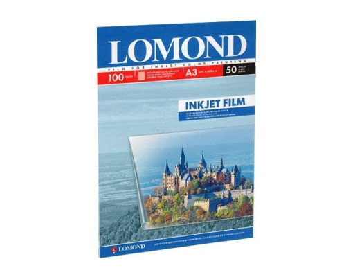 Пленка Lomond  PET Clear Ink Jet Film ? прозрачная, А3, 100 мкм, 50 листов, для цветных струйных принтеров.