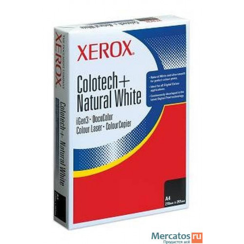 Бумага XEROX Colotech+ natural white, 100 г/м2, А4, 500лист.Грузить кратно 4 шт.