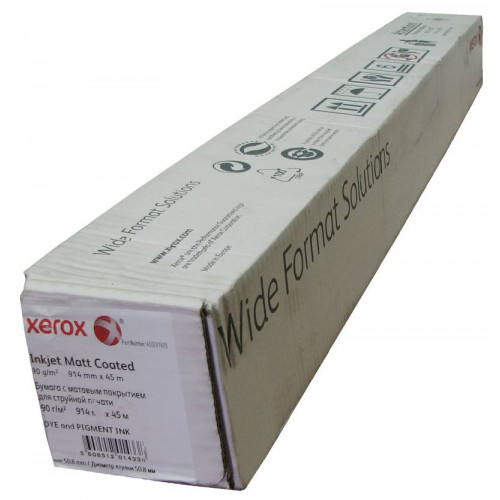 Бумага XEROX для струйной печати, с покрытием, матовая 120 гр.,(0.914х70 м,)