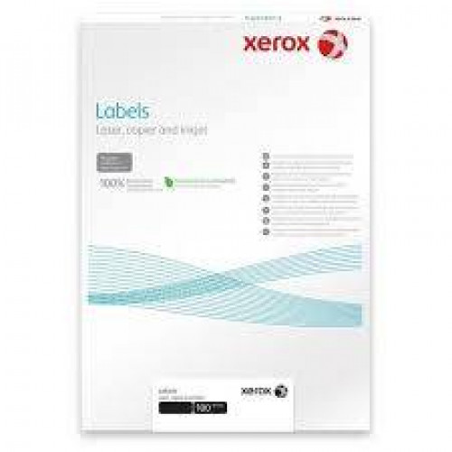 Наклейки Laser/Copier XEROX А4:16, 100 листов (105x37мм) Прямоугольные края.