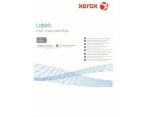 Наклейки Laser/Copier XEROX А4:65, 100 листов (38,1x21,2мм) Закругленные края.