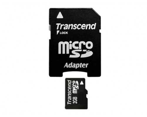 Флеш карта microSD 2GB Transcend (SD адаптер)