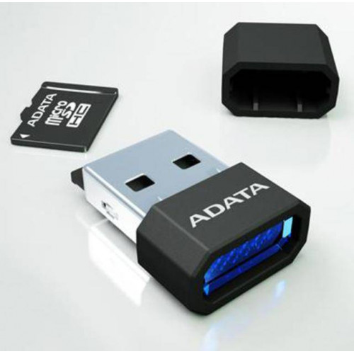 Флеш карта microSD 4GB A-DATA microSDHC Class 4 (USB Reader V3, черный)