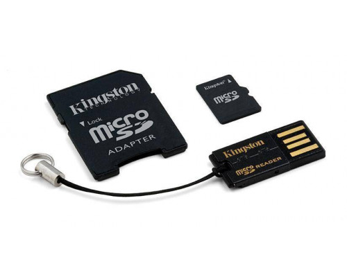 Флеш карта microSD 4GB Kingston microSDHC Class 4 (SD адаптер + USB ридер)