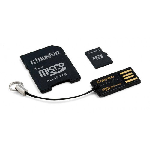 Флеш карта microSD 4GB Kingston microSDHC Class 4 (SD адаптер + USB ридер)