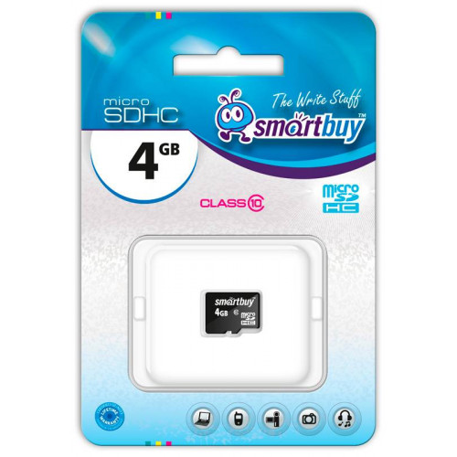 Флеш карта microSD 4GB Smart Buy  microSDHC Class 10