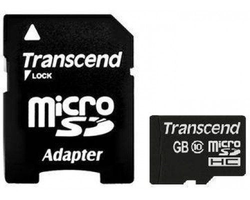 Флеш карта microSD 4GB Transcend microSDHC Class 10 (SD адаптер)