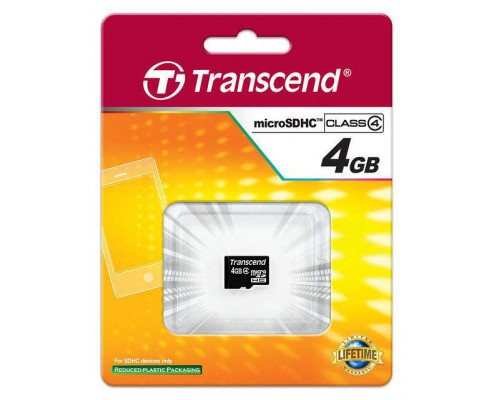 Флеш карта microSD 4GB Transcend microSDHC Class 4