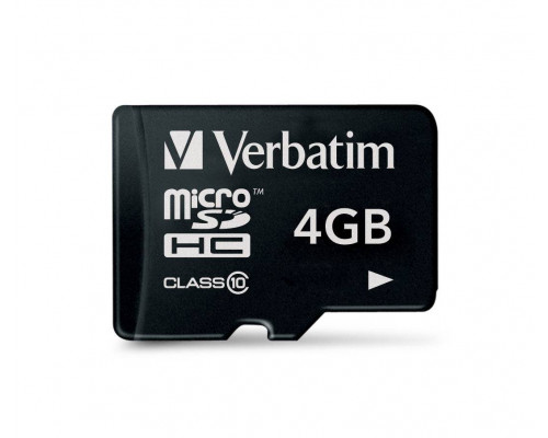 Флеш карта microSD 4GB Verbatim microSDHC Class 10