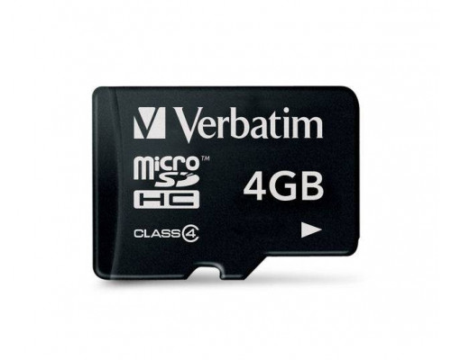 Флеш карта microSD 4GB Verbatim microSDHC Class 4