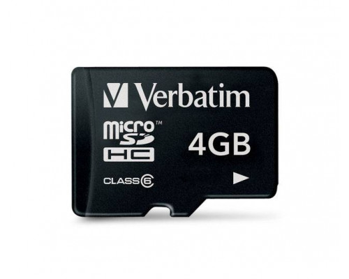 Флеш карта microSD 4GB Verbatim microSDHC Class 6