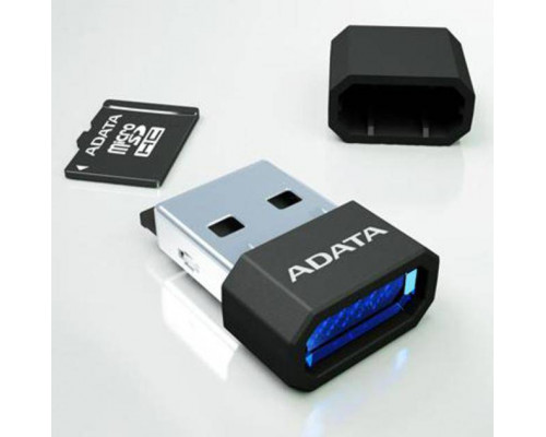 Флеш карта microSD 8GB A-DATA microSDHC Class 10 (USB Reader V3, черный)