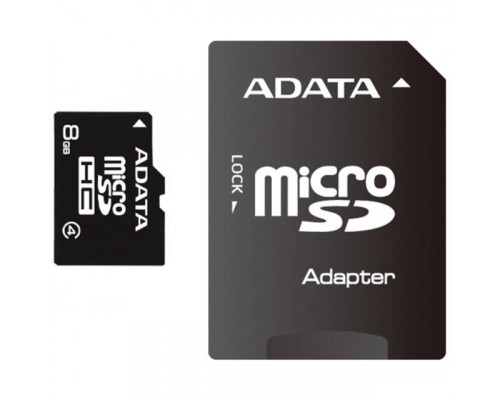 Флеш карта microSD 8GB A-DATA microSDHC Class 4 (SD адаптер)