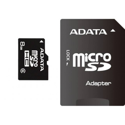 Флеш карта microSD 8GB A-DATA microSDHC Class 6 (SD адаптер)