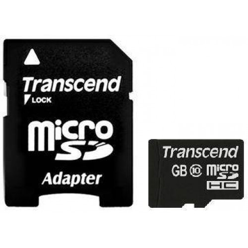 Флеш карта microSD 8GB Transcend microSDHC Class 10 (SD адаптер)