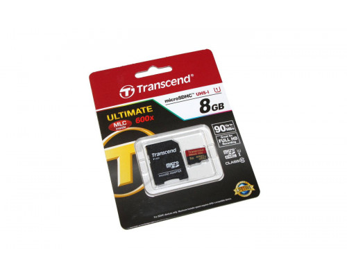 Флеш карта microSD 8GB Transcend microSDHC Class 10 UHS-I Ultimate,600x